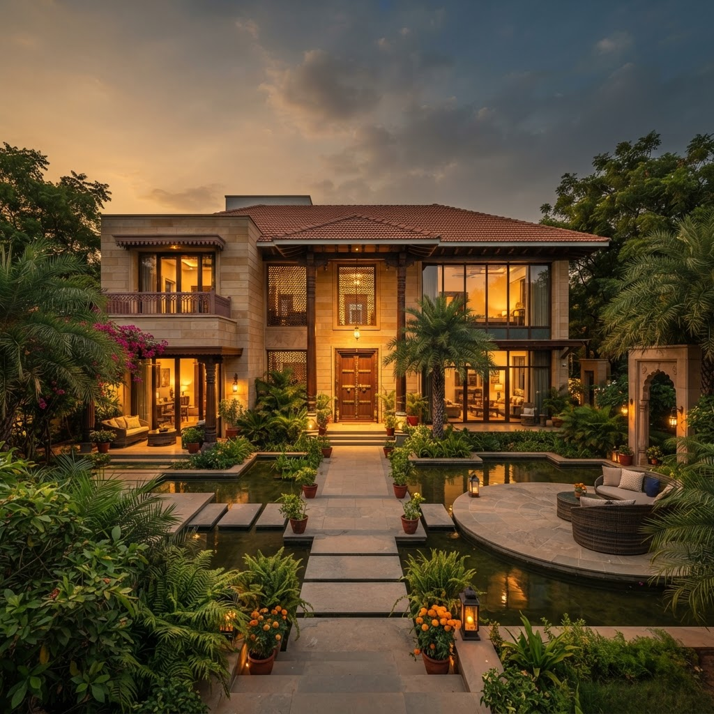 Modern traditional home with warm natural light, designed by MRM Architects